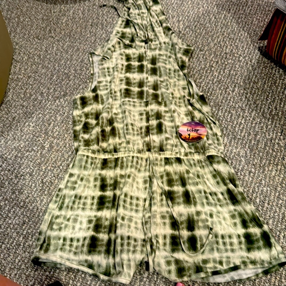 One piece jump suit soft tie dye